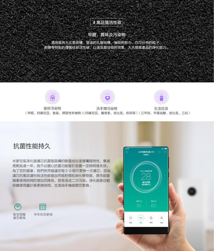奇機通訊【現貨】台灣全新公司貨 米家空氣淨化器濾芯 抗菌版 紫色 MI 適用淨化器2S 淨化器3 淨化器Pro
